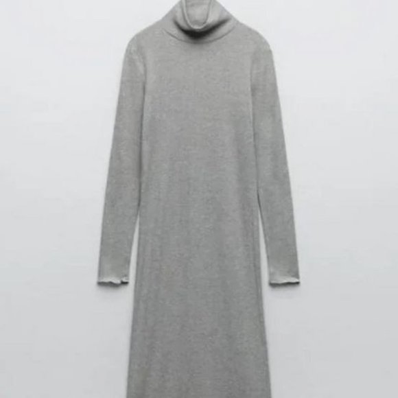 ZARA SHINY HIGH NECK DRESS, NWT, size S - Picture 3 of 15